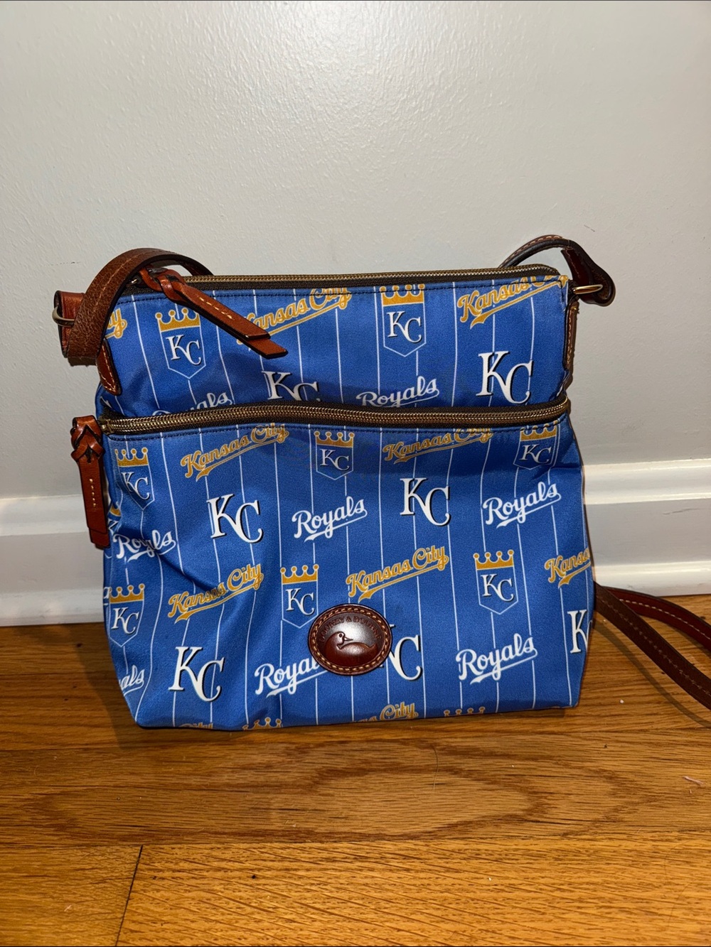 Dooney & Bourke Kansas City Royals Blue and Brown Crossbody